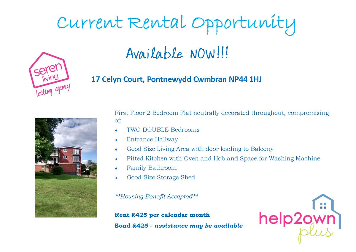 Help2OwnPlus's tweet image. 2 bedroom, ground floor flat NOW available in Cwmbran! Register your interest today!! @serenliving