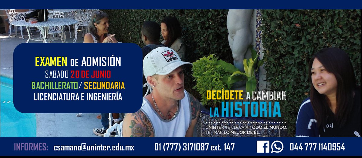 Uninter_Cuerna's tweet image. Examen de admisión &quot;SIN COSTO&quot;  no pierdas la oportunidad de ser parte de #NaciónUninter