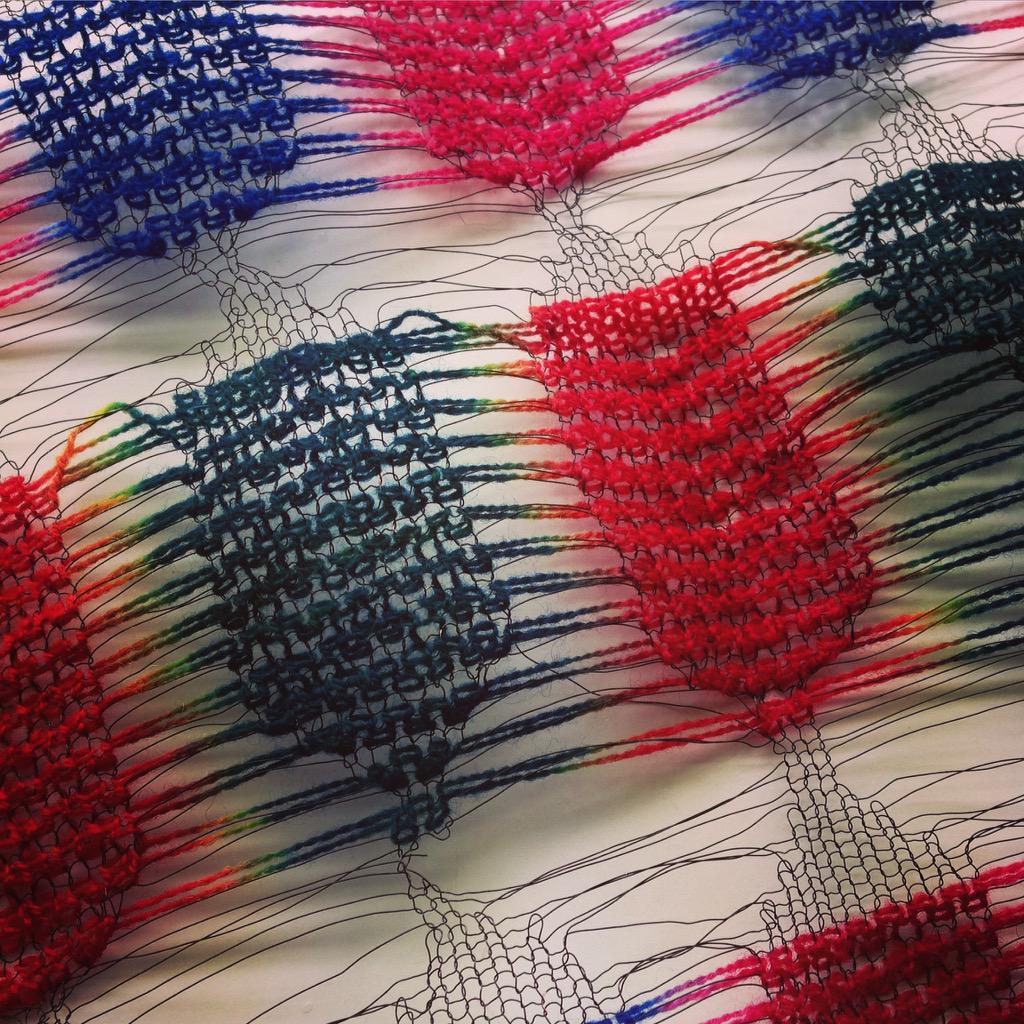 ThsMakes's tweet photo. Sneak snippet of my #fmp project - combining coding &amp; knitting #codeknit #textiles http://t.co/2P4KUADixV