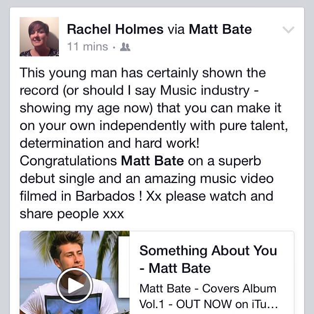 MattBateMusic's tweet image. Recommended by Rachel - Barbados music video OUT NOW! ☀️🙌😃 youtu.be/HLTalNYO7XQ