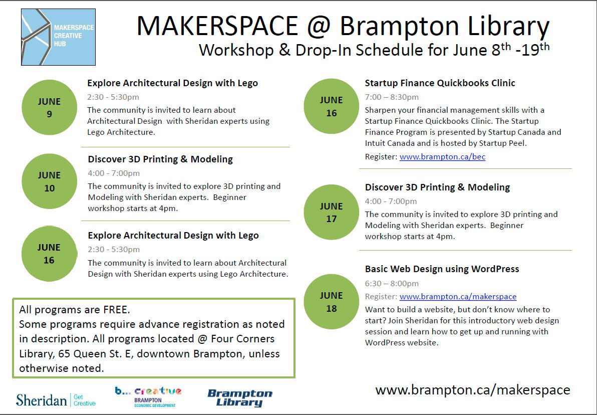 SheridanFAST's tweet image. Schedule summer fun #architecturaldesign,#3Dprinting &amp;amp; basic web design sessions @BramptonLibrary #MakerspaceBrampton