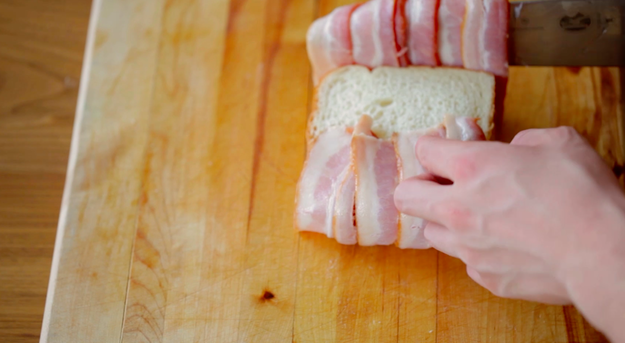 BuzzFeed's tweet photo. This bacon-wrapped grilled cheese will actually change you http://t.co/eaUNK6oLPW http://t.co/8bb4xoL0zN