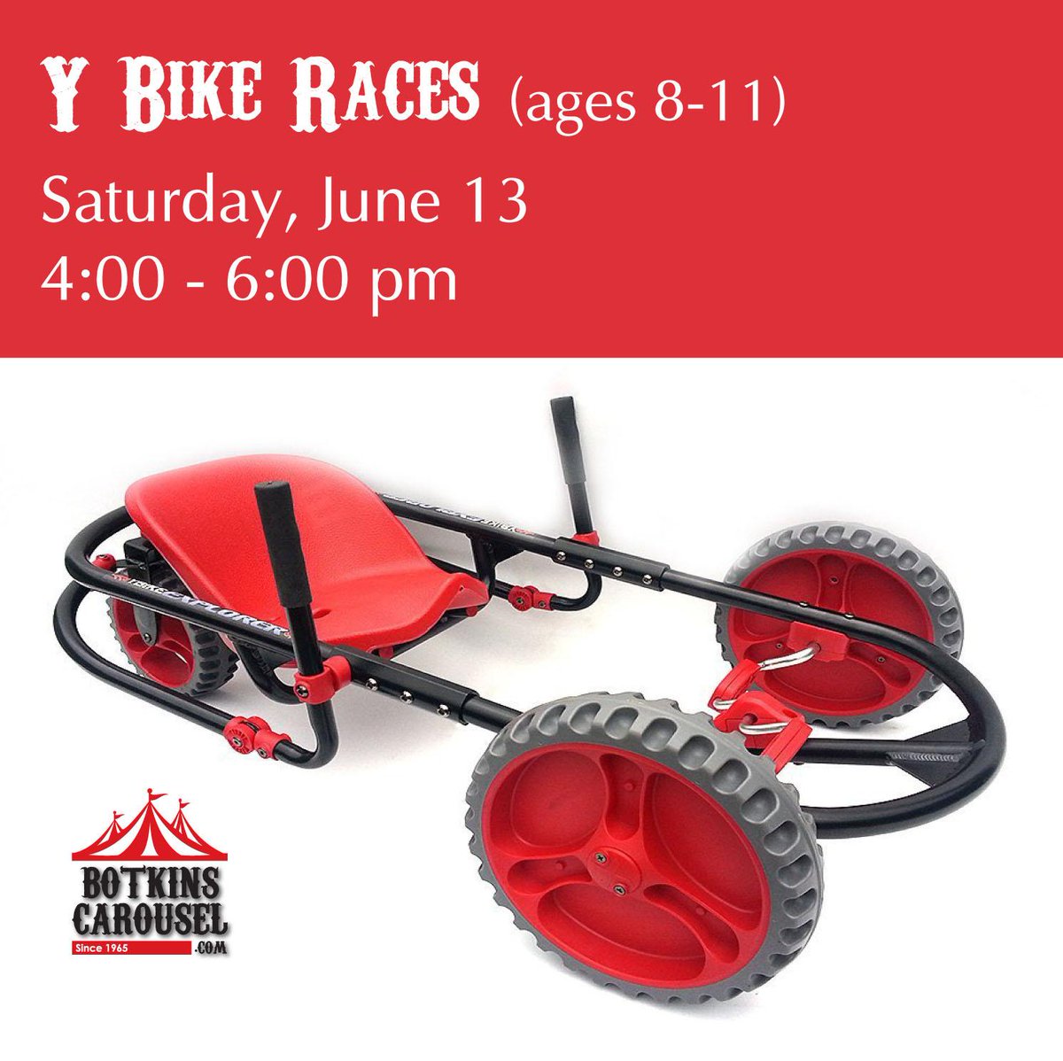 BotkinsCarousel's tweet image. @BotkinsCarousel is for KIDS! Kiddie Parade, Face painting and Big/Y Bike wheel races begin Saturday @ 3:30 pm