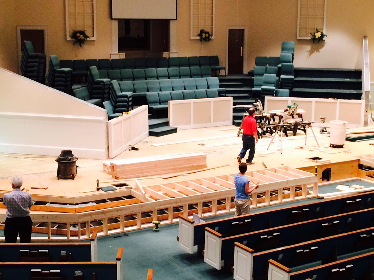 BBCLilburn's tweet photo. Platform renovation is begun at Berean.  #bbclilburn http://t.co/wKYgbOeewZ