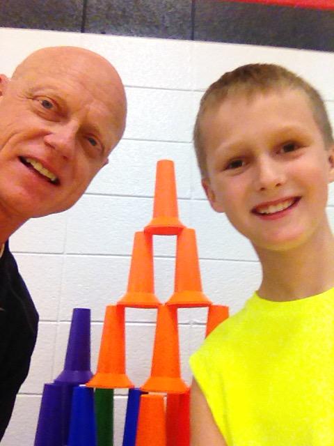 CampBballin's tweet photo. Coach @PaulBeranek11 and his buddy Clayton at Auburn Bballin' Camp! #pyramid #BballinAuburn http://t.co/I6ZaoA2cCK