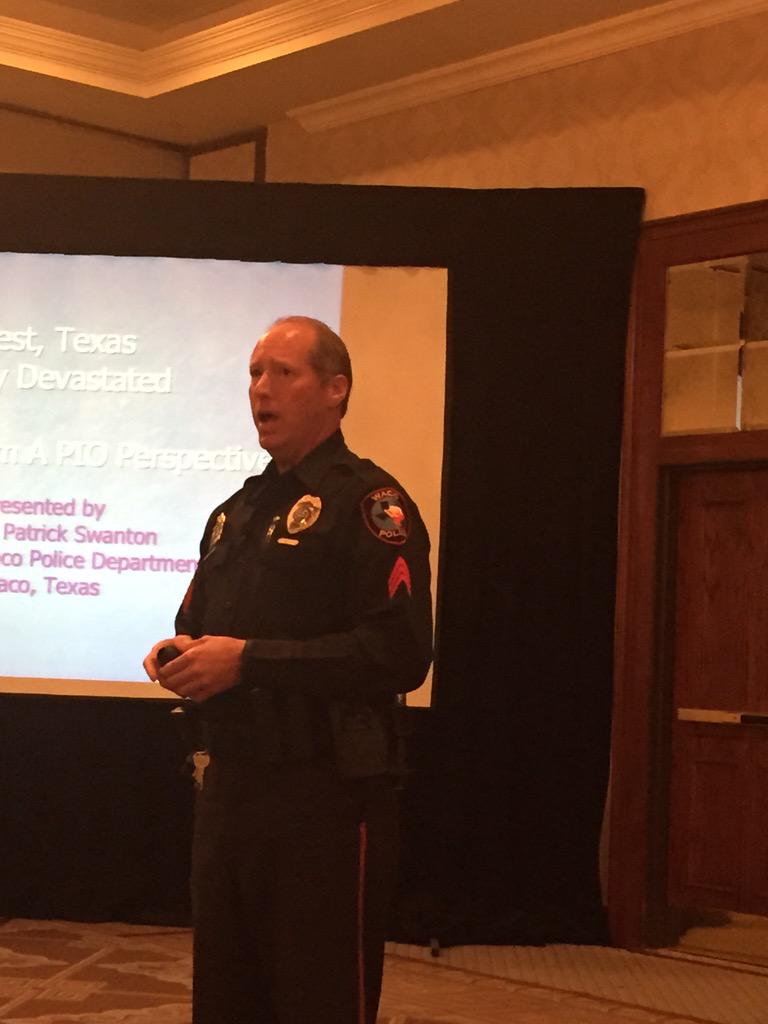 TACCMarketers's tweet photo. Final keynote speaker, Sergeant Patrick Swanton with Waco Police Department #TACCM2015 http://t.co/fkaZmy1nJP