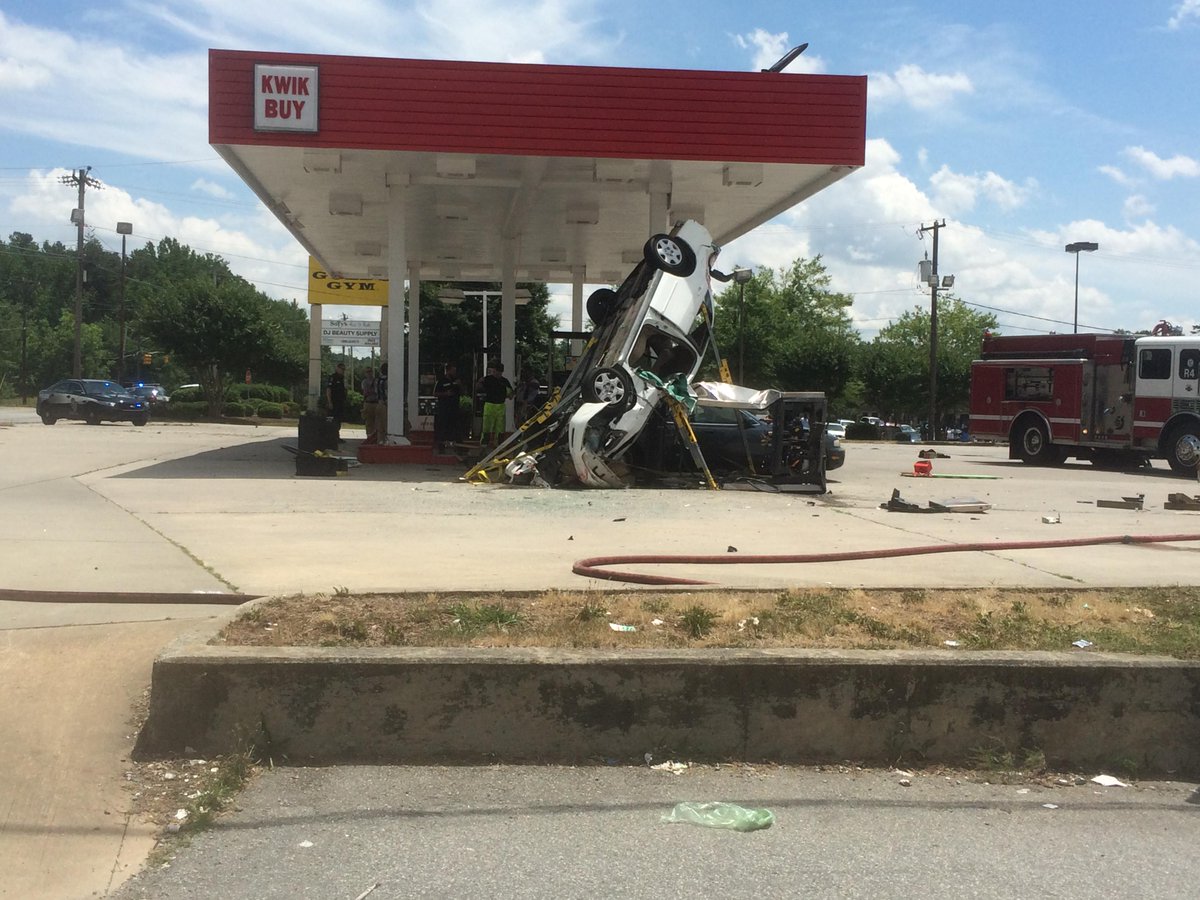 Lanes closed north/south bound in 3100 blk of Randleman Rd after car