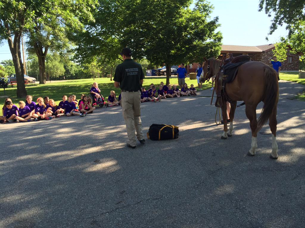 MaizePolice's tweet photo. 911 Camp has begun! First up today was a visit from the @WichitaPolice Mounted Patrol. http://t.co/o1dUxfGHLK
