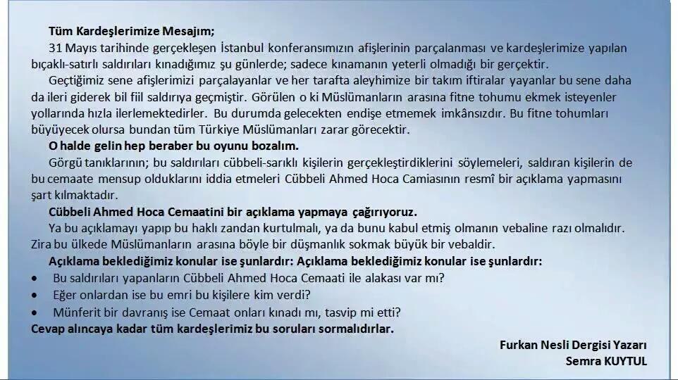 tahademir01's tweet photo. #ÖncüNeslinİftiralaraCevabı Gayet açıktır. Müslümanlar kardeşlik bağlarını korumalı, fitne ateşini yakmamalıdır http://t.co/ioq8bMjflE