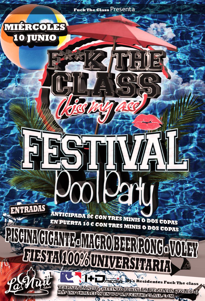 FuckTheClass's tweet image. Quedan horas para la mayor fiesta universitaria. Retweet si vas a venir en Terraza @Lanuittoledo  La vamos a liar!!!