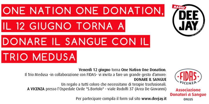 fidasvicenza's tweet photo. Venerdì 12/06 #OneNationOneDonation @fidasvicenza e il @triomedusa
Vicenza, Ospedale S.Bortolo. #DonoQuindiSono http://t.co/gKYQP3ptRs