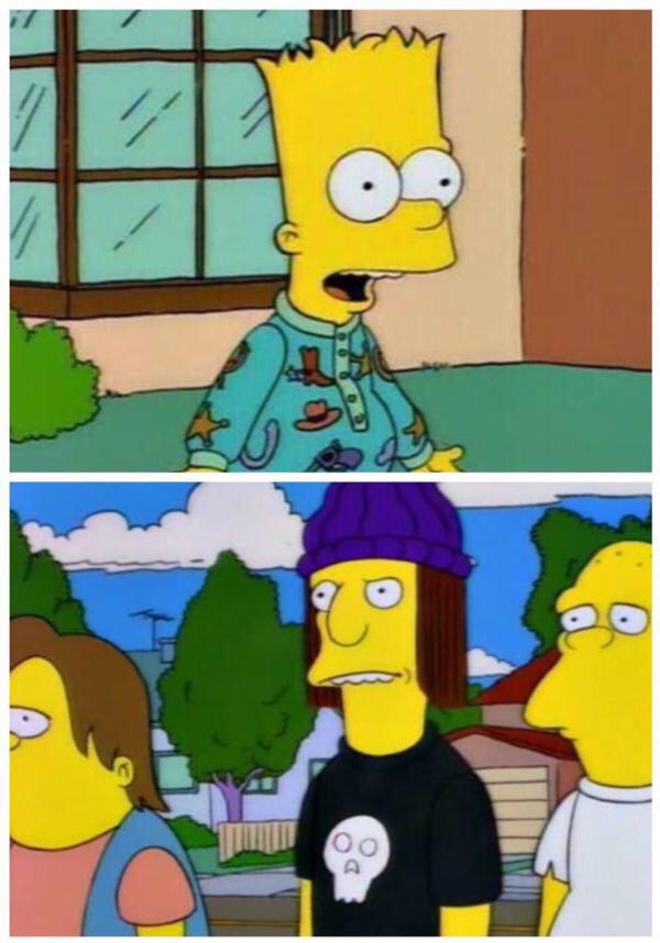 The Simpsons on X Nice PJs Simpson Did your mommy buy them for ya Of course she did. Who else would have http t TcnwWwJEAg X