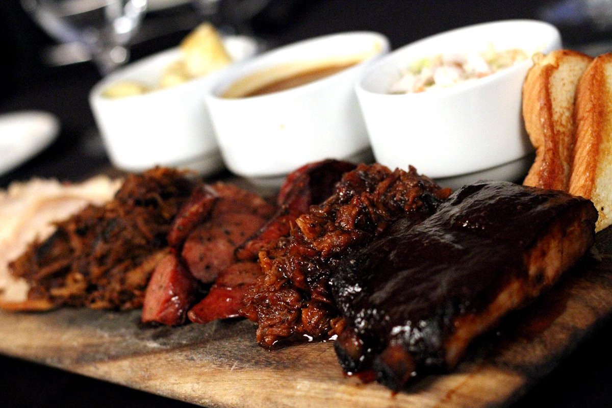 Our BBQ Sampler... bring a friend and enjoy some great Texas BBQ! #bbq #uptown