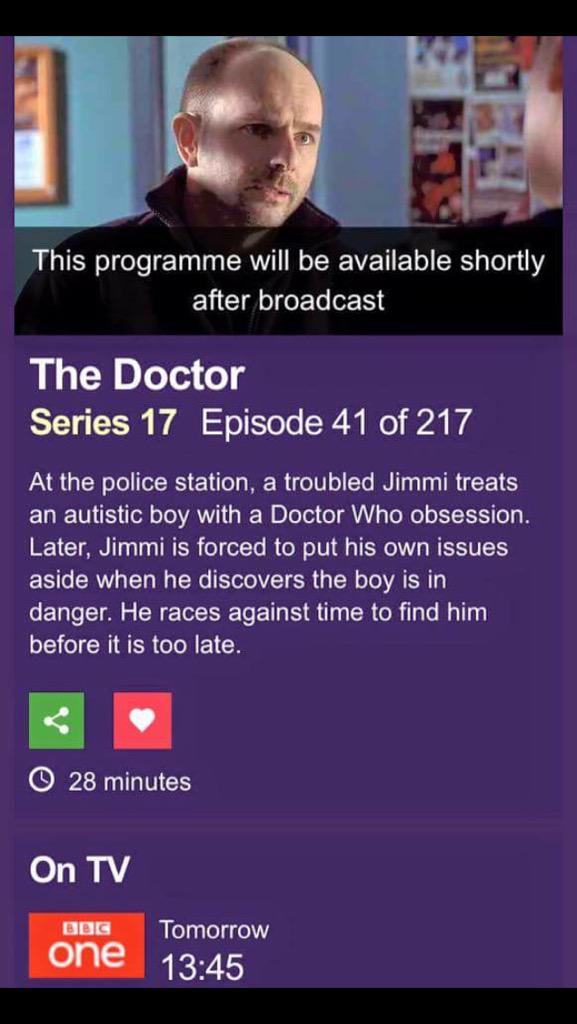 Catch me & @JackDeam 2moro on @BBCDoctorsSoap at 13:45pm. Im playing a crystal meth cook. Type cast or what!