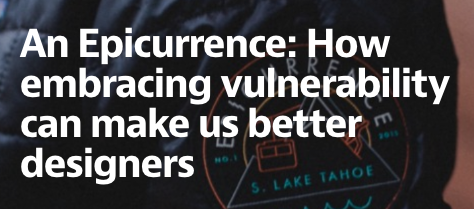 Webranx's tweet photo. An Epicurrence: How embracing vulnerability can make us better #designers http://t.co/aU0xMC3OqD  #design #marketing http://t.co/l7SpoBHF1Y