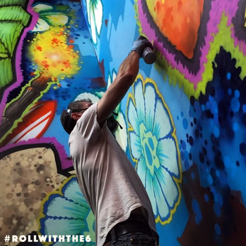 hard6food's tweet photo. We have a rad new graffiti mural c/o @Dudemanart. Come see for yourself! The Tiki Bar. 542 Queen St. W #RollWithThe6 http://t.co/9J6H2oV9lD