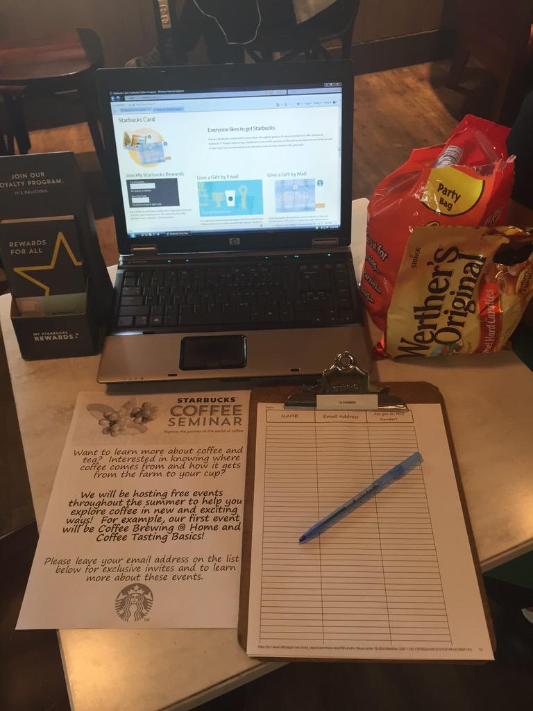 JMarsan23's tweet photo. MSR event with our Lead Mary. Signing customers up for rewards and an exclusive Coffee Seminar! @themighty795 http://t.co/h6XmoJriJl