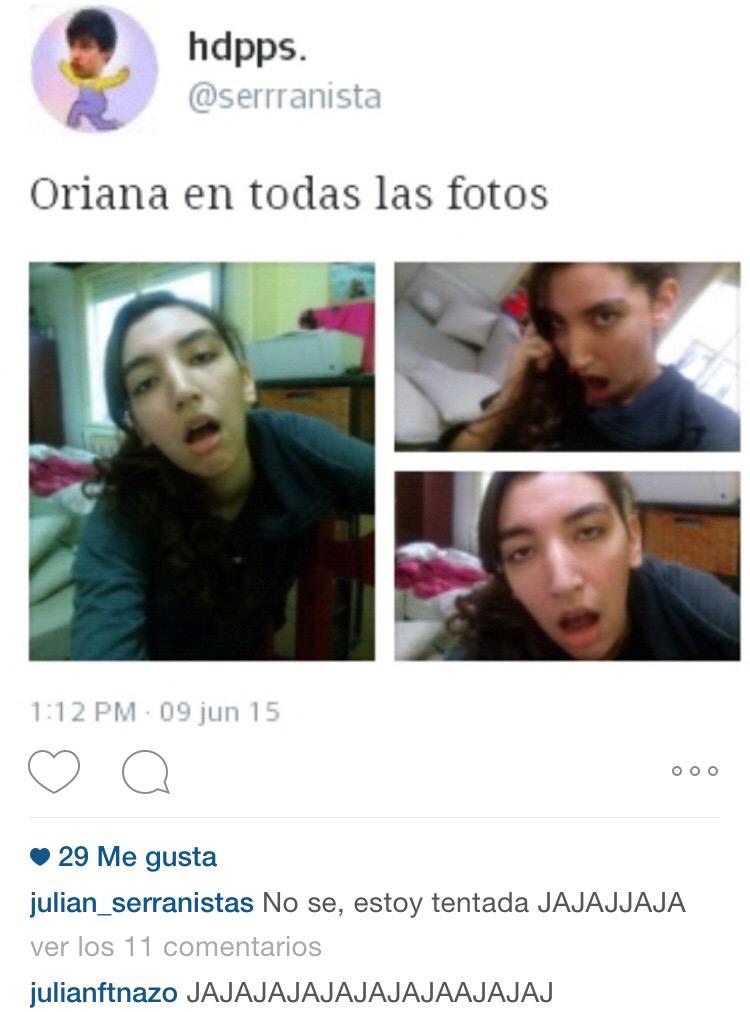 JulianSerrano01's tweet photo. Jajjaja te amoo! @orisabatini http://t.co/3ba5VaJh5j