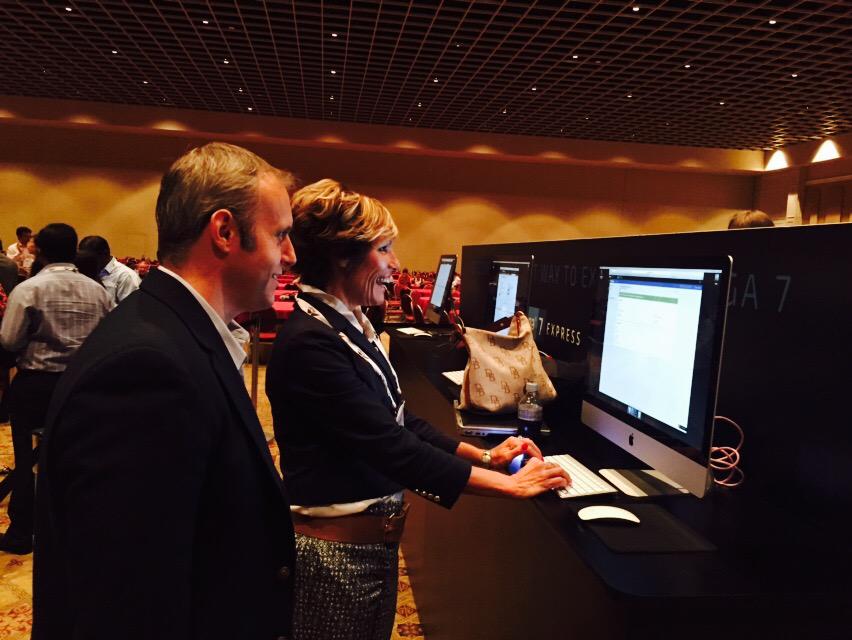 jrohatgi's tweet photo. Pam from GEHC trying her hand with #Pega7Express at #PegaWORLD. http://t.co/2LyRZdfvaV