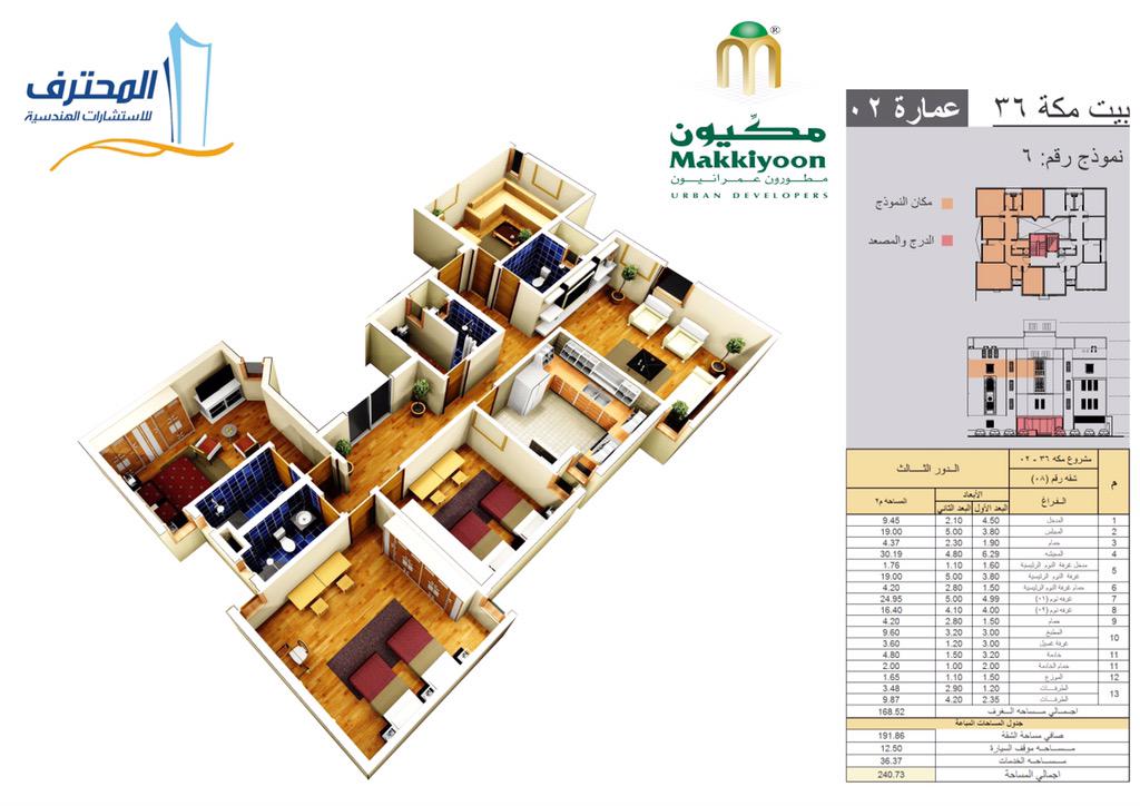 مشروع بيت مَكَّة 36 للبيع بالتقسيط بمكة  حي السبهاني مساحة 240.73 م2
للتواصل:00966555651594
goo.gl/F3HDX8