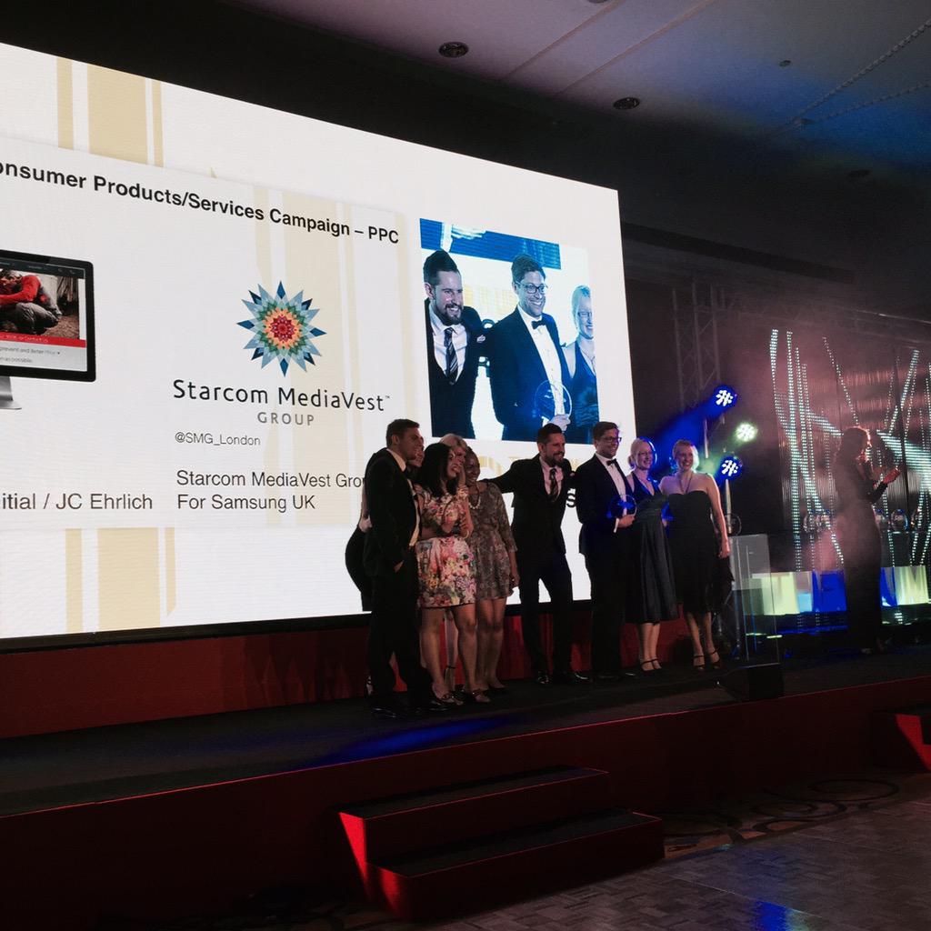 SMGSearchUK's tweet photo. Congratulations to #TeamSamsung for WINNING Beat Consumer Products/Services  PPC @TheSearchAwards #DrumSearchAwards http://t.co/Q08kUMtXmp