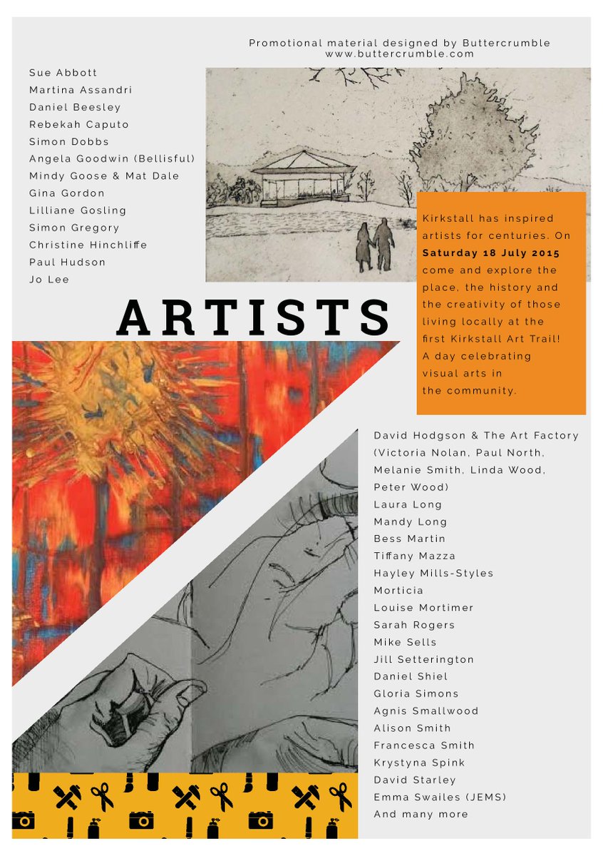 KirkstallArt's tweet photo. I'm sharing the new flyer again because it is brilliant and we like it! Take a look :) http://t.co/utpbZ1DWVo