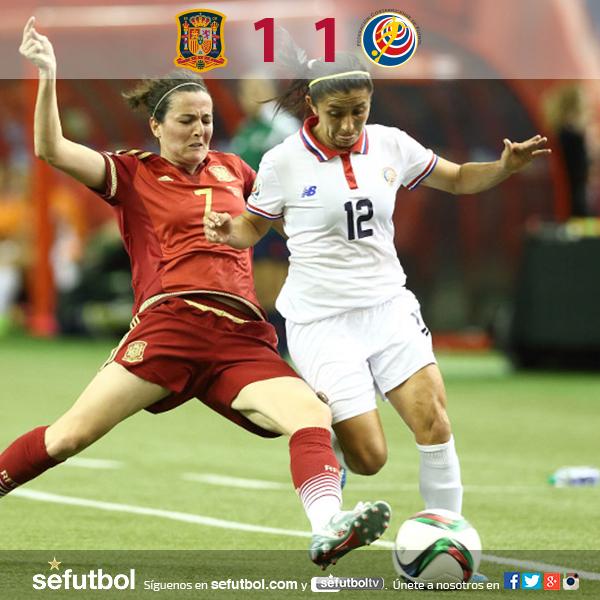 SEFutbol's tweet photo. ¡FINAL! La @SeFutbol Fem. empata ante Costa Rica (1-1) en su debut mundialista http://t.co/YhVjna1nUe #SoñarEnGrande http://t.co/wlkZtqufW2