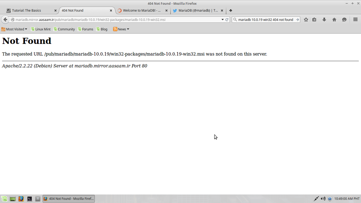 andy_autida's tweet photo. @mariadb hi admin. I'm having a problem downloading mariadb 10.0.19 for win32. It gives me 404 error. http://t.co/UCXiNdm6S2