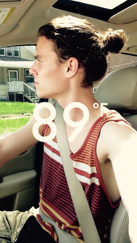 Perfect weather for the man bun, bro tank combo!!! #SummerTime #ManBun #BroTanks