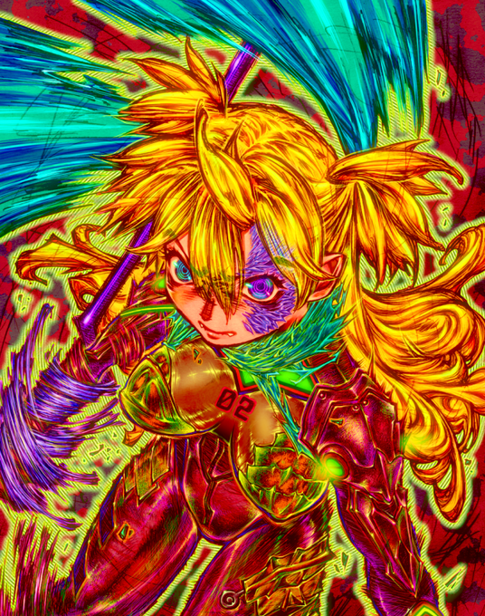 赤射せよ改アスカ最終号機。融合した使徒細胞にゲッター線を浴びせジョグレス獣シン化を促すのが裏コード"紅い牙"である。 #これを見た人は赤色の画像を貼れ #アスカ祭 