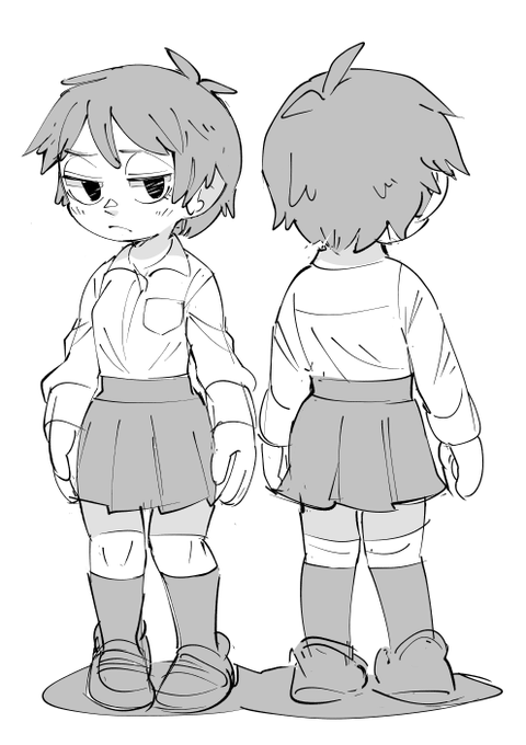 お絵かき:冴えない女の子 