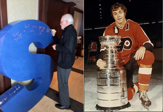 PhillySpectrumS's tweet photo. @realPhillyink Here is Gary Dornhoffer signing the S from the side of the Spectrum #RememberTheSpectrum #Flyers http://t.co/nuH0oBP77n
