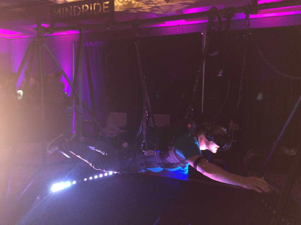 BoostVC's tweet photo. .@BraytonKey doing a little flying in virtual reality #workresearch #AWE2015 #VR http://t.co/m2xVnIWHeh
