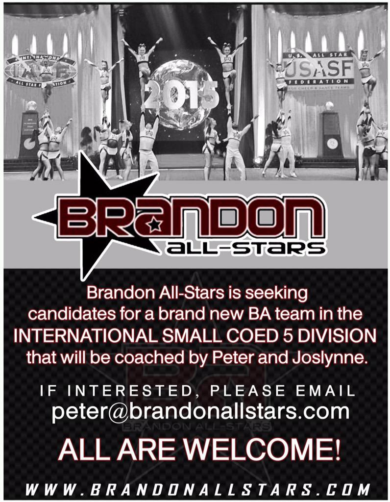 brandonallstars's tweet photo. It's true! Help us welcome back Brandon Steel! Email Peter@brandonallstars.com if interested!  #BrandonStrong 🅱🅰💪🏼 http://t.co/bWVpNv6IHQ