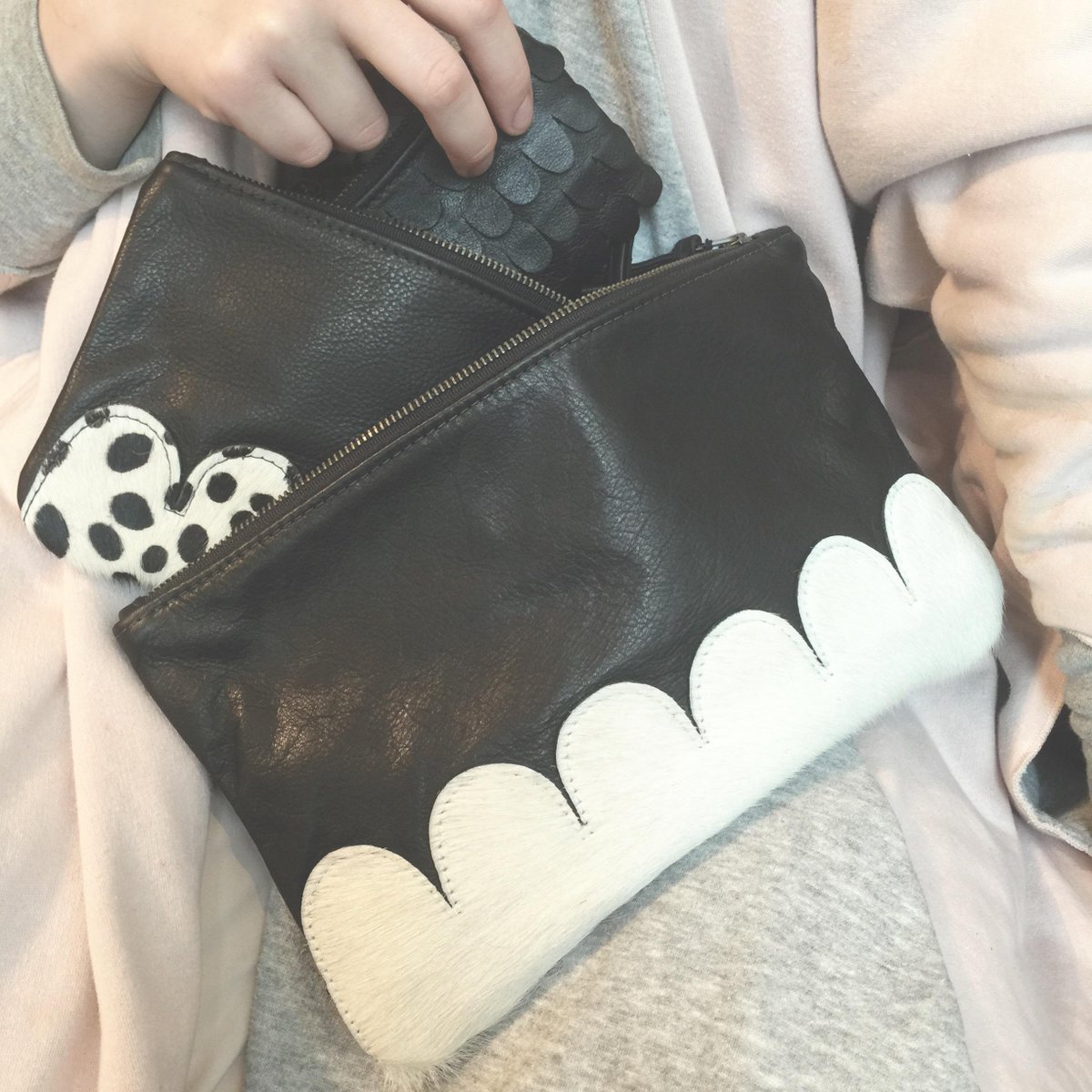 new <a href="/primecutbags/">Primecutbags</a> <a href="/gallerystorepdx/">Gallery Store</a> scallop clutches and purses #primecutbags #cowhide #scallop #shopthegallerystore