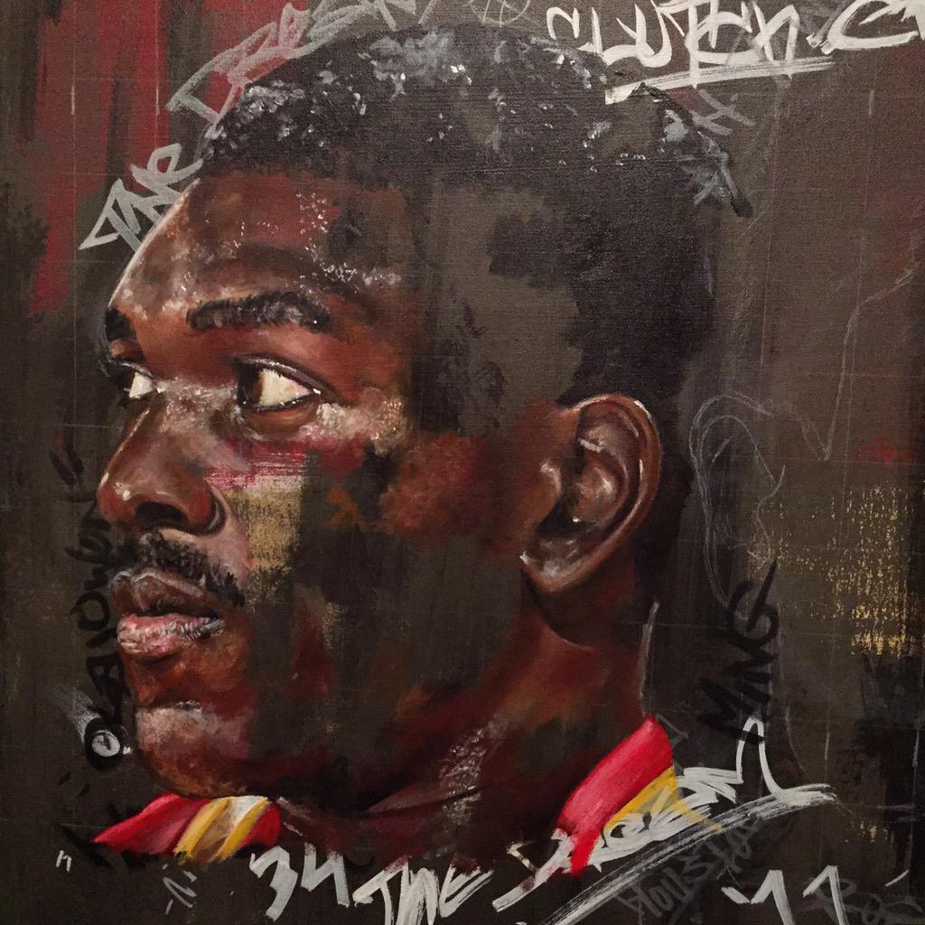 New painting I'm working on right now. 3'x4' Acrylic on canvas. <a href="/HoustonRockets/">Houston Rockets</a>