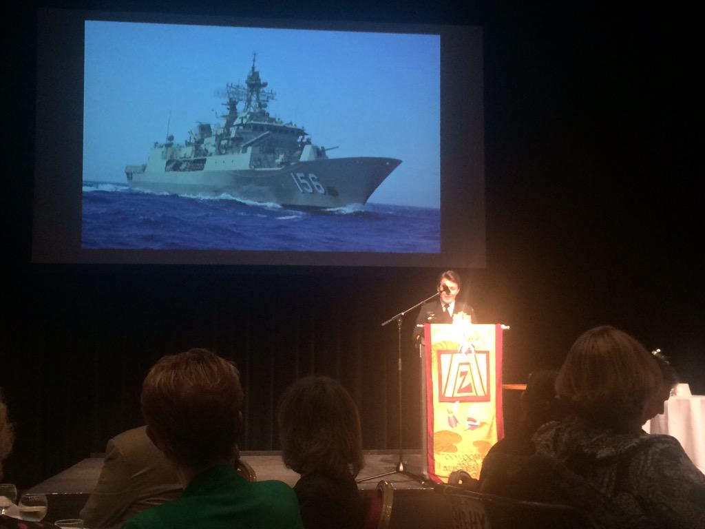 Gr8 Zonta lunch 2day listening to Comm Cath Hayes HMAS Toowoomba <a href="/ZontaIntl/">Zonta International</a> #BeFearless