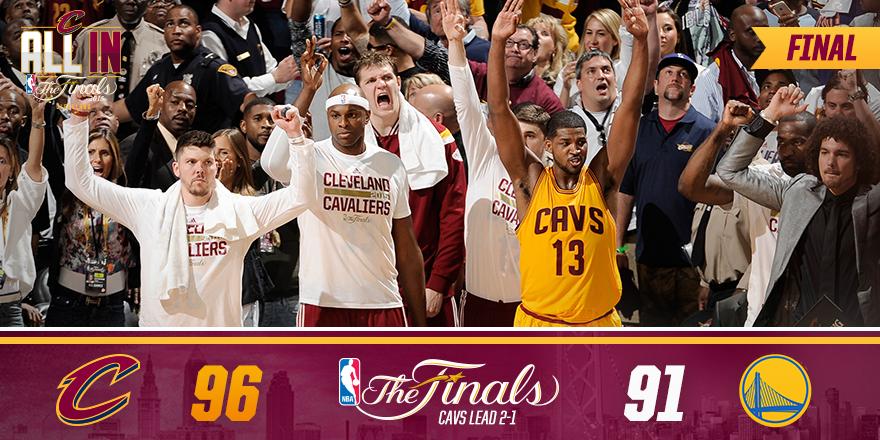 We now lead the series 2-1.

Do you believe, Cleveland?

#ALLinCLE