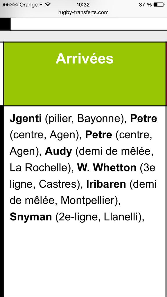 Les nouvelles recrue du <a href="/CABCLRUGBY/">CA Brive Rugby</a>