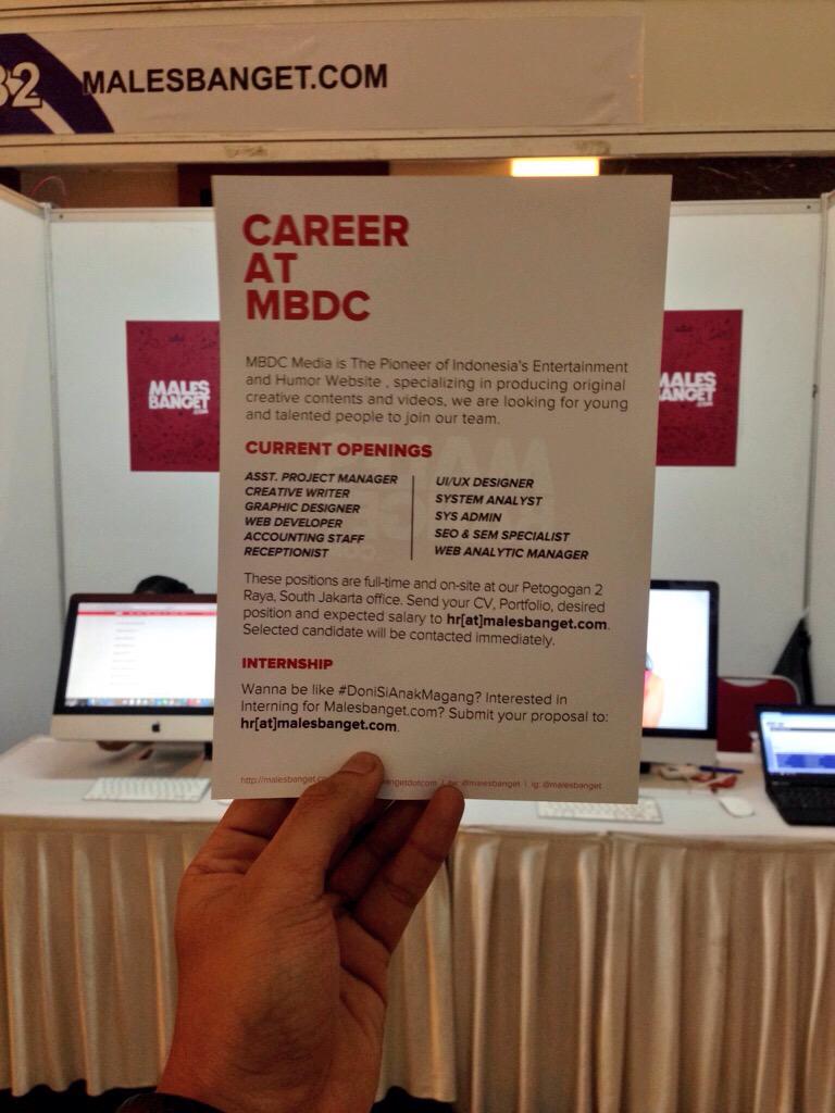 Buat yang lagi cari-cari kerja, buruan ke Kuningan City P7! Lagi ada Indonesia Techno Career, <a href="/kompaskarier/">KOMPASKarier.com</a> #KKF2015