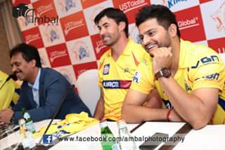 Rainaist's tweet image. Some Unseen pics of @ImRaina @SPFleming7 n @msdhoni from #IPL7 Jersey launch #Rainaist