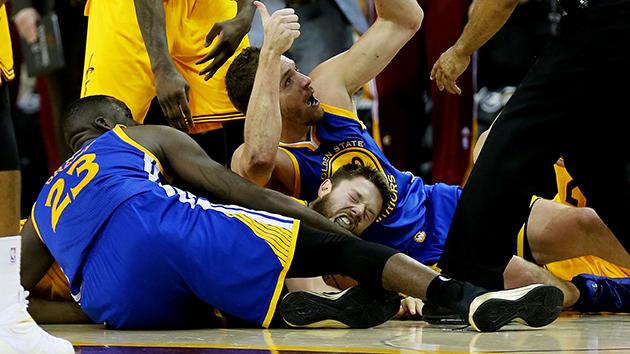 7Sport's tweet image. Matthew Dellavedova is in hospital with severe cramp after his hercualean game 3. yhoo.it/1KoP1YD #NBAFinals