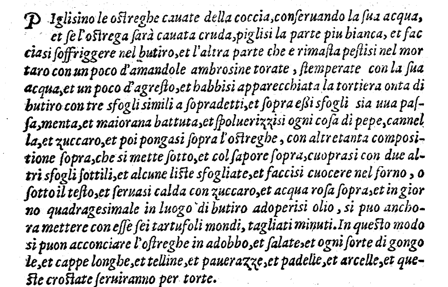 malgradopoi's tweet photo. RT @luoghiItaliani: Le #ricette di Bartolomeo Scappi (1570): #Ricetta «Per fare crostata d'ostreghe.» http://t.co/5KoiFCenKQ