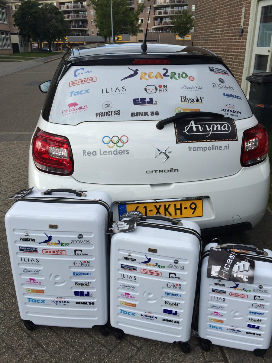 Hoe mooi!!! Een kofferset van <a href="/Pr_Traveller/">Princess Traveller</a> die past bij mijn auto ;)  #rea2rio Zonder mijn sponsors..geen weg naar..