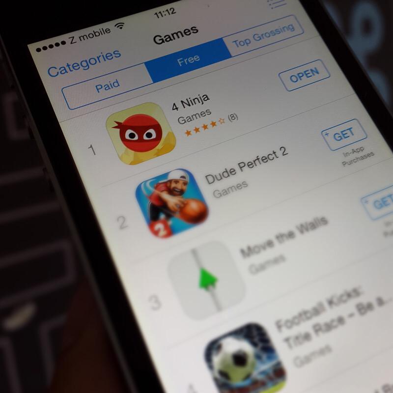 4ninja_game's tweet photo. Wooohooo... 4 Ninja is on Top Free Games on AppStore Albania https://t.co/x8MZkSTkBR #gamedev #iosgames #appstore http://t.co/dOGhTGQWZM