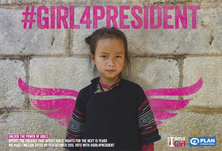 Girls have a right to be heard… at school, in business, in politics. Vote #Girl4President now.