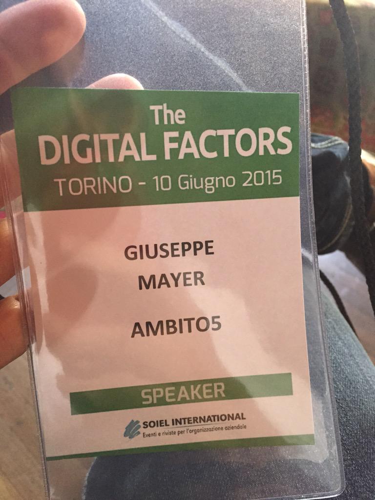 GiuseppeMayer's tweet photo. Grazie a @soiel_it per questo #DigitalFactors; ottimi contenuti, nuovi amici e tanti stimoli ;-) http://t.co/l9UWmZoBGt