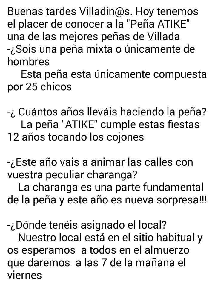 JuventudVillada's tweet photo. Buenas tardes Villadin@s. Hoy conocemos un poco más a la gran "Peña ATIKE" #RoadToSLG#9 http://t.co/l3d1UIG4nU