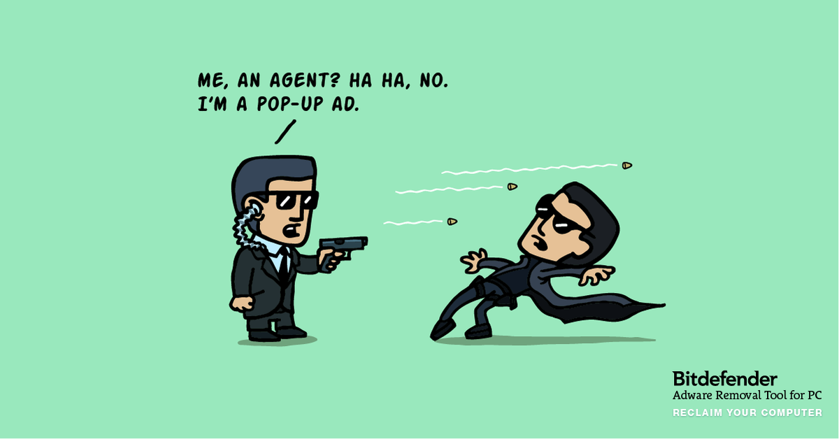 Bitdefender's tweet image. Forget about adware, malicious hijacker programs, annoying toolbars &amp;amp; other browser add-ons: bit.ly/Adware_Removal…