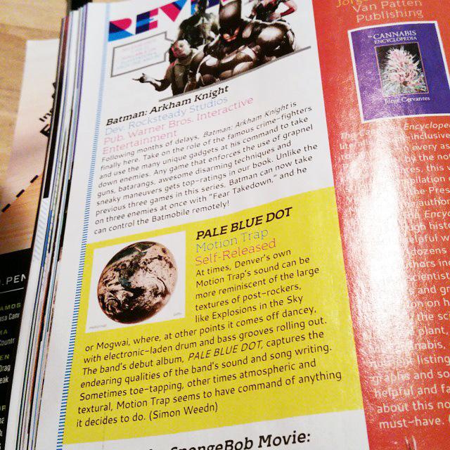 motiontrapmusic's tweet photo. So nice to see the @iReadCulture review in print!! #motiontrap #palebluedot #culturemagazine http://t.co/Avkg9gJsHF